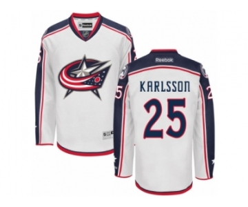 Men's Reebok Columbus Blue Jackets #25 William Karlsson Authentic White Away NHL Jersey
