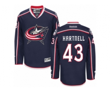 Men's Reebok Columbus Blue Jackets #43 Scott Hartnell Authentic Navy Blue Home NHL Jersey