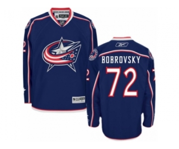 Men's Reebok Columbus Blue Jackets #72 Sergei Bobrovsky Premier Navy Blue Home NHL Jersey