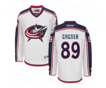 Men's Reebok Columbus Blue Jackets #89 Sam Gagner Authentic White Away NHL Jersey
