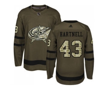 Youth Adidas Columbus Blue Jackets #43 Scott Hartnell Green Salute to Service Stitched NHL Jerseyy