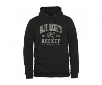 Men's Columbus Blue Jackets Black Camo Stack Pullover Hoodie
