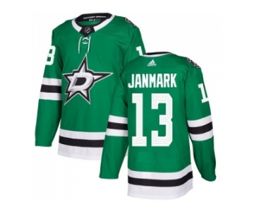 Men Adidas Dallas Stars #13 Mattias Janmark Green Home Authentic Stitched NHL Jersey