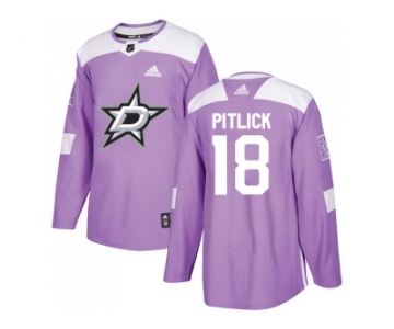 Men Adidas Dallas Stars #18 Tyler Pitlick Purple Authentic Fights Cancer Stitched NHL Jersey