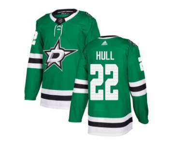 Men Adidas Dallas Stars #22 Brett Hull Green Home Authentic Stitched NHL Jersey