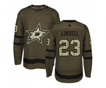Men Adidas Dallas Stars #23 Esa Lindell Green Salute to Service Stitched NHL Jersey