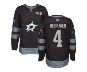 Men Adidas Dallas Stars #4 Miro Heiskanen Black 1917-2017 100th Anniversary Stitched NHL Jersey