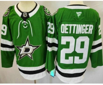 Men's Dallas Stars #29 Jake Oettinger Green Authentic Jersey