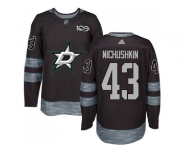Men's Dallas Stars #43 Valeri Nichushkin Black 1917-2017 100th Anniversary Stitched NHL Jersey
