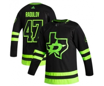 Men's Dallas Stars #47 Alexander Radulov Black 2020-21 Reverse Retro Alternate Hockey Jersey
