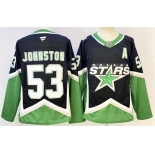 Men's Dallas Stars #53 Wyatt Johnston Black 2025-26 With A Patch Alternate Stitched Hockey Jersey