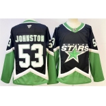 Men's Dallas Stars #53 Wyatt Johnston Black Authentic Jersey