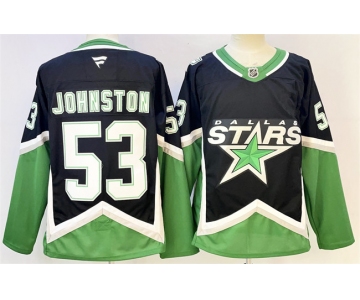 Men's Dallas Stars #53 Wyatt Johnston Black Authentic Jersey