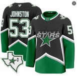 Men's Dallas Stars #53 Wyatt Johnston Throwback Jersey Black