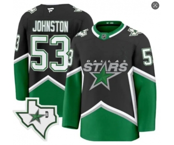 Men's Dallas Stars #53 Wyatt Johnston Throwback Jersey Black