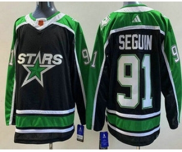 Men's Dallas Stars #91 Tyler Seguin Black 2022 Reverse Retro Authentic Jersey