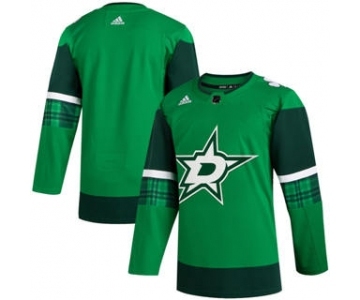 Men's Dallas Stars Blank 2020 St. Patrick's Day Stitched Hockey Jersey Green