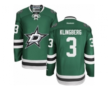 Men's Reebok Dallas Stars #3 John Klingberg Authentic Green Home NHL Jersey