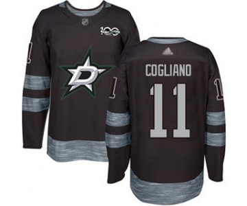 Men's Stars #11 Andrew Cogliano Black 1917-2017 100th Anniversary Stitched Hockey Jersey