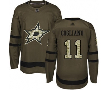 Men's Stars #11 Andrew Cogliano Green Salute to Service Stitched Hockey Jersey