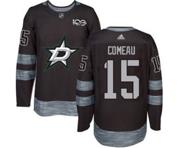 Men's Stars #15 Blake Comeau Black 1917-2017 100th Anniversary Stitched Hockey Jersey