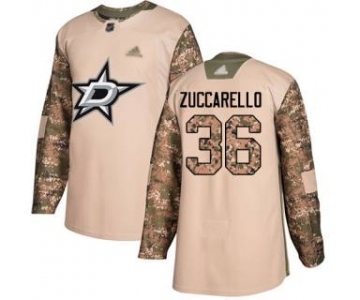 Men's Stars #36 Mats Zuccarello Camo 2017 Veterans Day Stitched Hockey Jersey