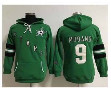 Women's Dallas Stars #9 Mike Modano Green Old Time Heidi Hoodie NHL Hoodie