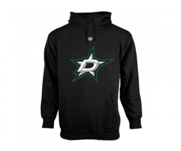 Dallas Stars Black Old Time Hockey Big Logo with Crest Pullover Hoodie