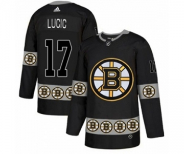 Adidas Boston Bruins #17 Milan Lucic Authentic Black Team Logo Fashion NHL Jersey