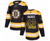 Adidas Boston Bruins #42 David Backes Authentic Black Drift Fashion NHL Jersey