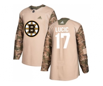 Men Adidas Boston Bruins #17 Milan Lucic Camo Authentic 2017 Veterans Day Stitched NHL Jersey