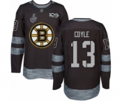 Men's Boston Bruins #13 Charlie Coyle Authentic Black 1917-2017 100th Anniversary 2019 Stanley Cup Final Bound Hockey Jersey
