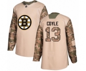 Men's Boston Bruins #13 Charlie Coyle Authentic Camo Veterans Day Practice Hockey Jersey