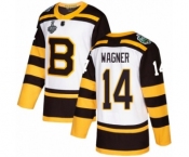 Men's Boston Bruins #14 Chris Wagner Authentic White Winter Classic 2019 Stanley Cup Final Bound Hockey Jersey