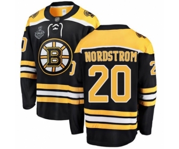 Men's Boston Bruins #20 Joakim Nordstrom Authentic Black Home Fanatics Branded Breakaway 2019 Stanley Cup Final Bound Hockey Jersey