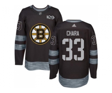 Men's Boston Bruins #33 Zdeno Chara Black 1917-2017 100th Anniversary Stitched NHL Jersey