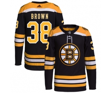 Men's Boston Bruins #38 Patrick Brown Black Stitched Jersey