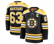 Men's Boston Bruins #63 Brad Marchand Black 2024-25 Home Stitched Hockey Jersey