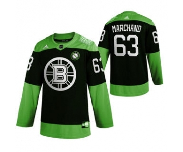 Men's Boston Bruins #63 Brad Marchand Green Hockey Fight nCoV Limited Hockey Jersey