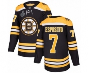 Men's Boston Bruins #7 Phil Esposito Authentic Black Home 2019 Stanley Cup Final Bound Hockey Jersey