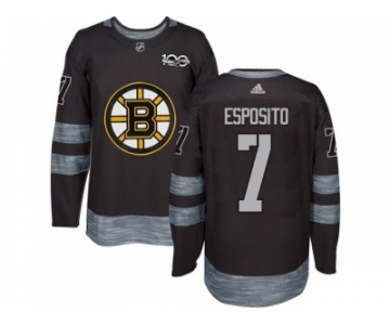 Men's Boston Bruins #7 Phil Esposito Black 1917-2017 100th Anniversary Stitched NHL Jersey