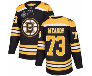 Men's Boston Bruins #73 Charlie McAvoy Authentic Black Home 2019 Stanley Cup Final Bound Hockey Jersey