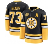 Men's Boston Bruins #73 Charlie McAvoy Black 100th Anniversary With Patch Stitched Hockey Jersey
