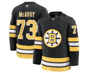 Men's Boston Bruins #73 Charlie McAvoy Black 2025 Home Stitched Hockey Jersey