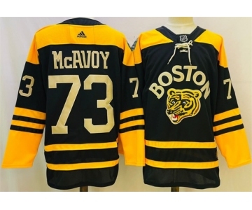 Men's Boston Bruins #73 Charlie McAvoy Black Classic Primegreen Stitched Jersey
