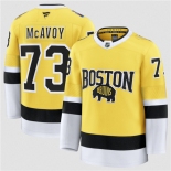 Men's Boston Bruins #73 Charlie McAvoy Gold 2026 Stadium Series Stitched Hockey Jersey