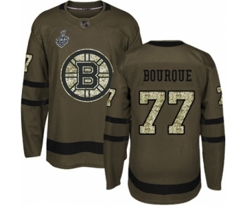 Men's Boston Bruins #77 Ray Bourque Authentic Green Salute to Service 2019 Stanley Cup Final Bound Hockey Jersey