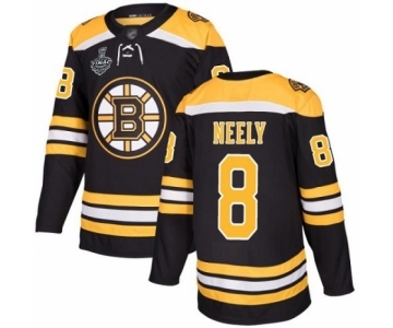 Men's Boston Bruins #8 Cam Neely Premier Black Home 2019 Stanley Cup Final Bound Hockey Jersey