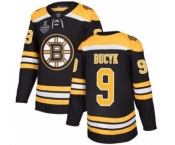 Men's Boston Bruins #9 Johnny Bucyk Authentic Black Home 2019 Stanley Cup Final Bound Hockey Jersey