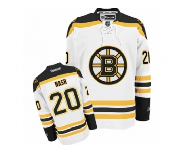 Men's Reebok Boston Bruins #20 Riley Nash Authentic White Away NHL Jersey